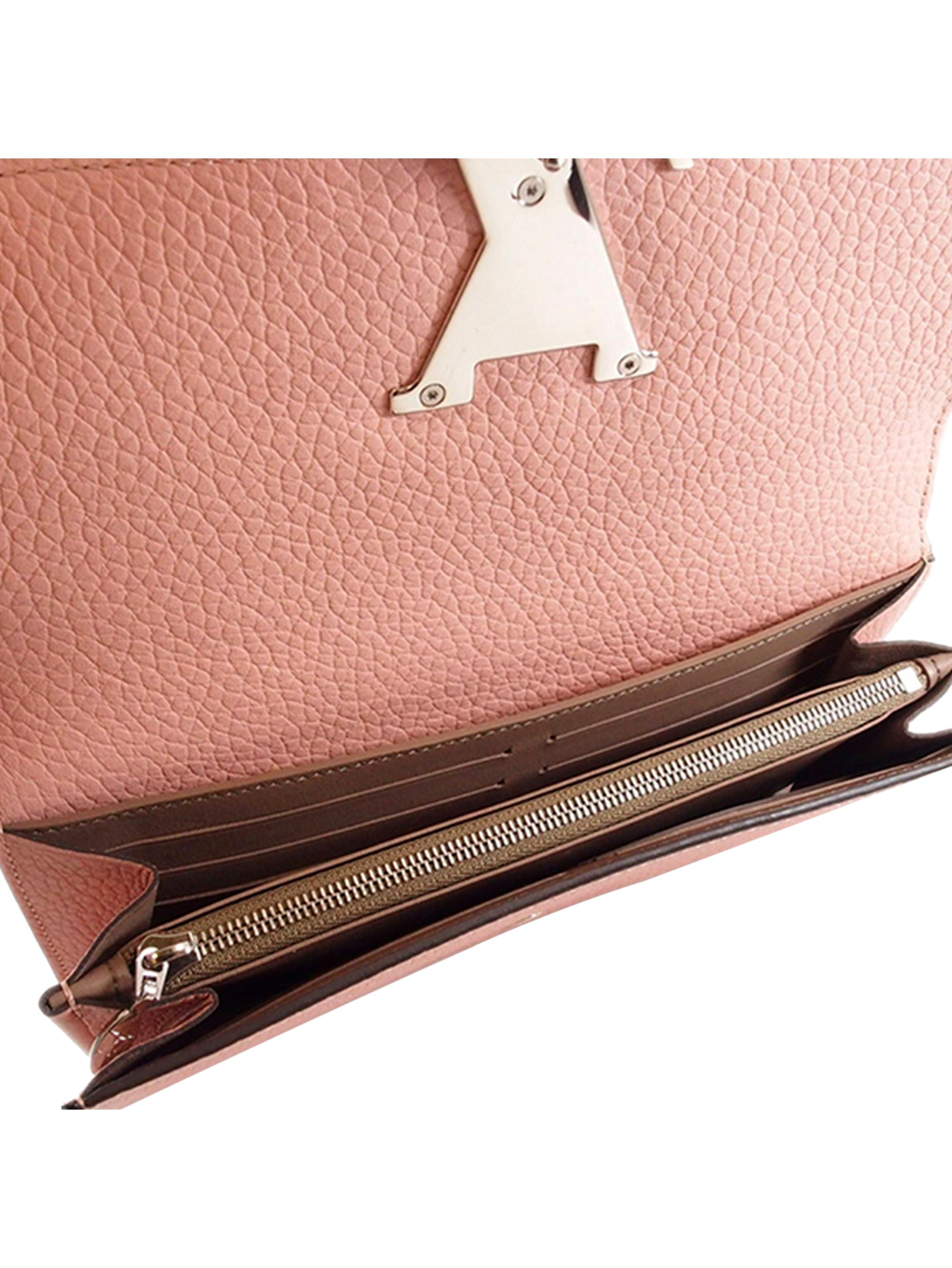 Pink Taurillon Leather Capucines Wallet