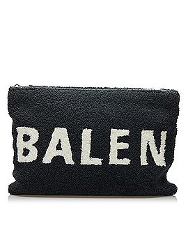 Balenciaga Shearling Logo Clutch (view 1)