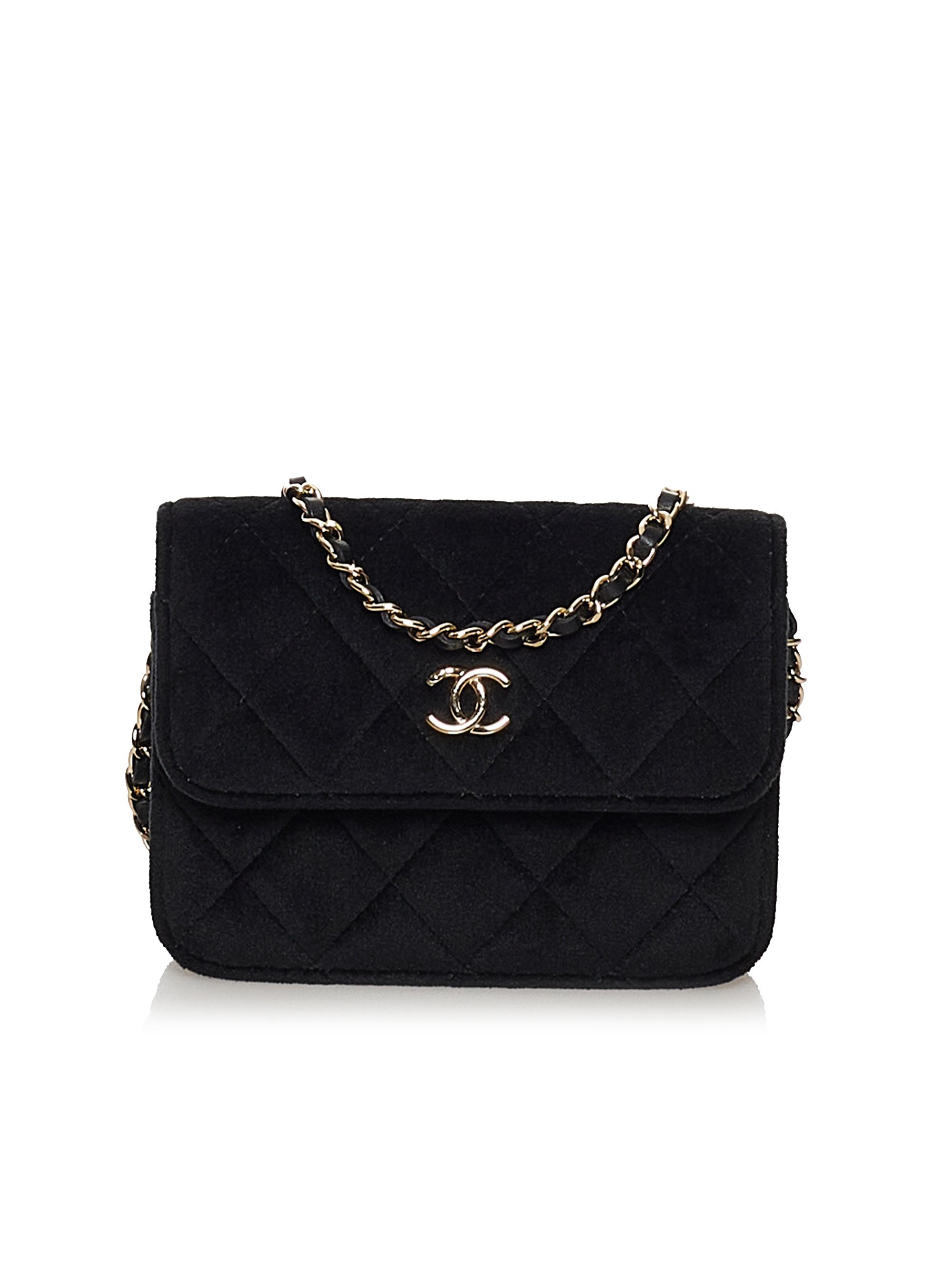 Chanel 100% Canvas Black Matelasse Velvet Pearl Crush Flap Bag One Size -  5% off