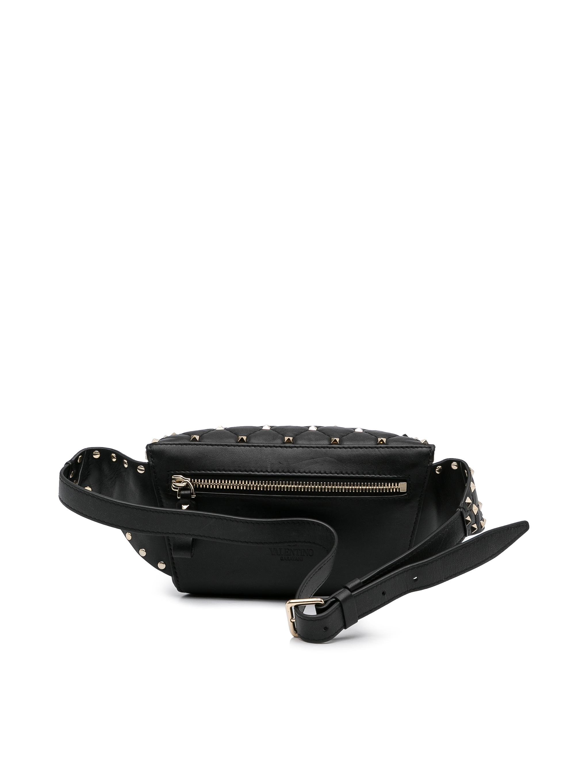 MCM Black Studded Leather Clutch Bag Pony-style calfskin ref