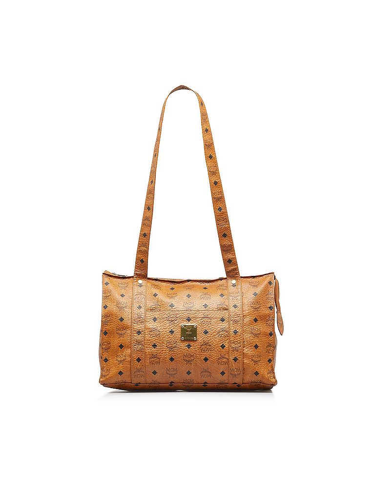 MCM 100% Coated Canvas Brown Visetos Tote One Size - 59% off | thredUP