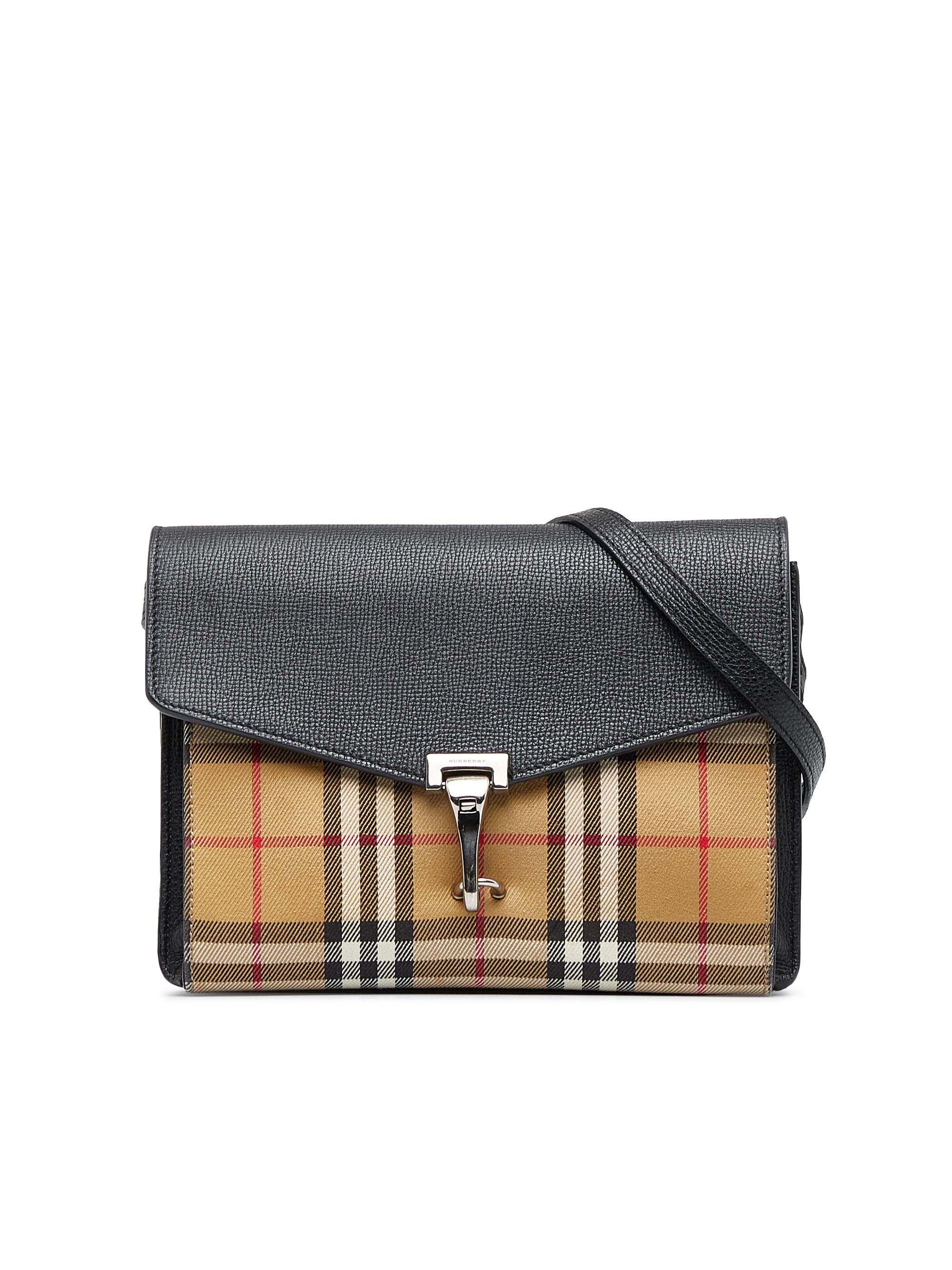 Burberry 100 Canvas Brown House Check Macken Crossbody One Size 48