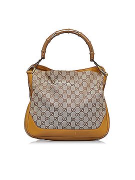 Gucci GG Canvas Bamboo Web Satchel (view 1)