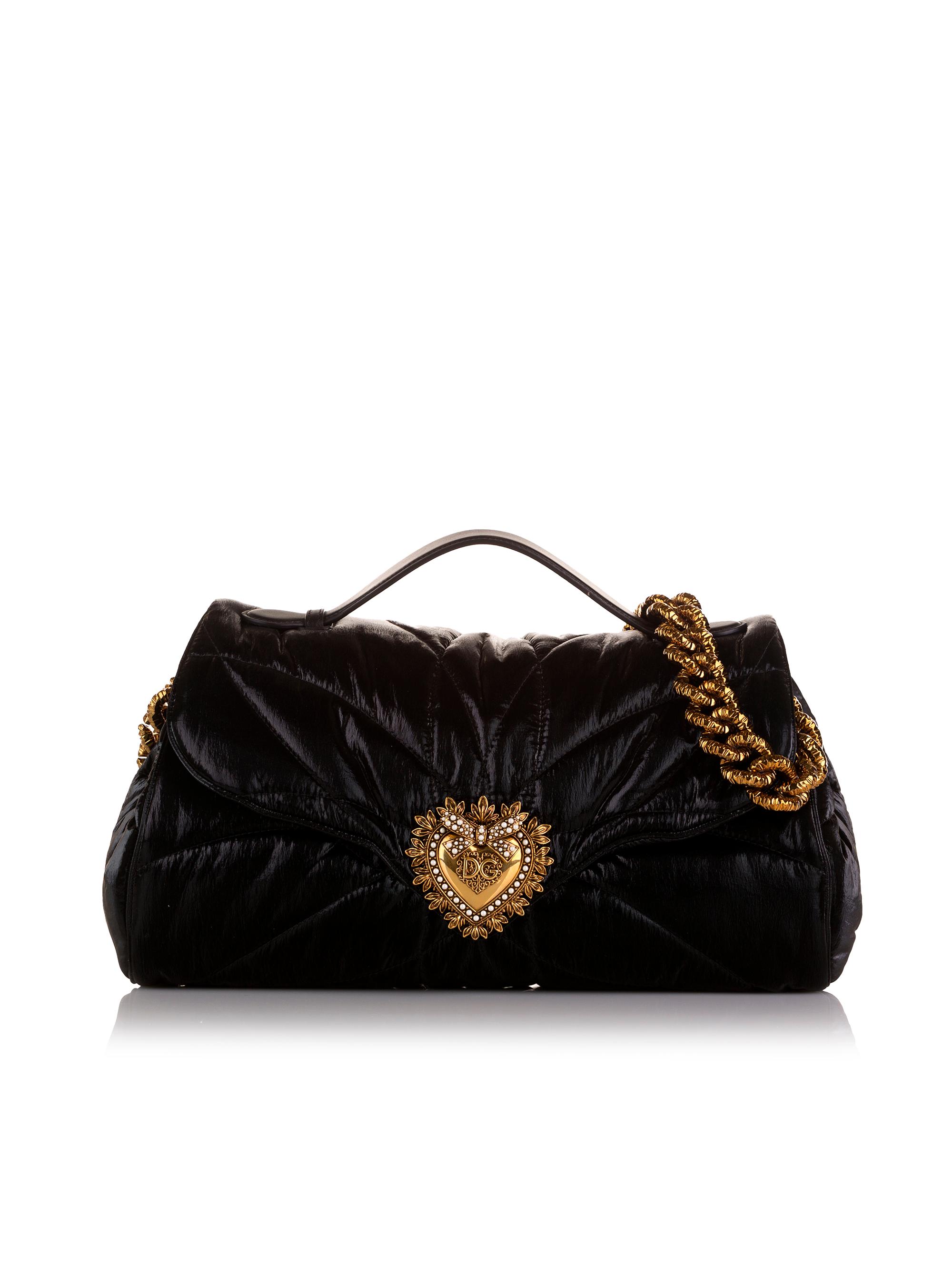 Dolce & Gabbana 100% Nylon Black Quilted Nylon Devotion