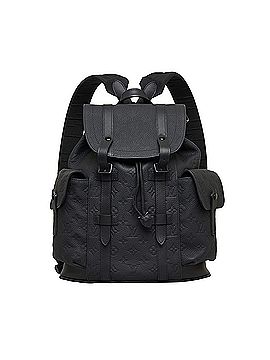 Christopher backpack leather bag Louis Vuitton Grey in Leather