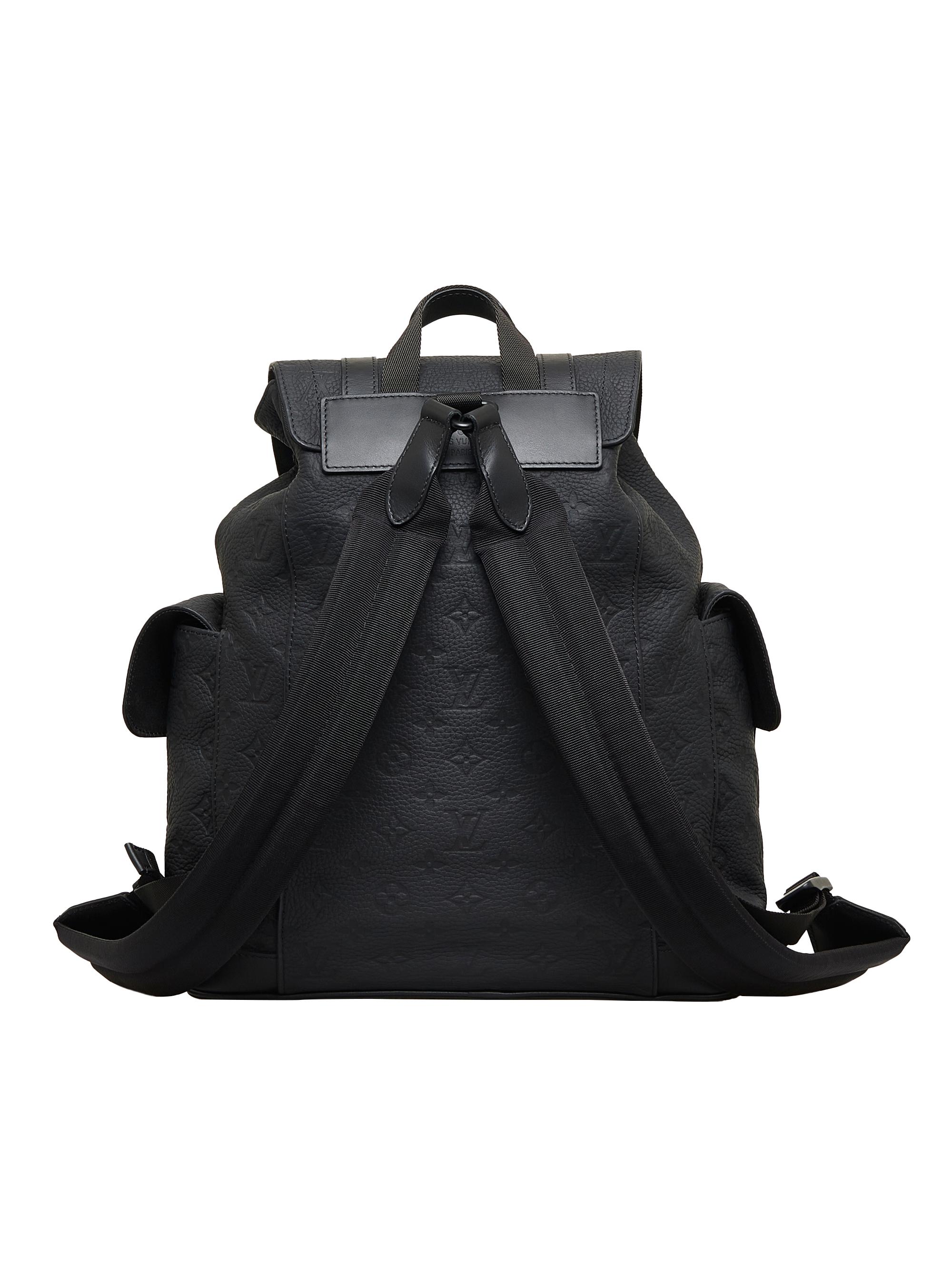 Christopher backpack leather bag Louis Vuitton Grey in Leather