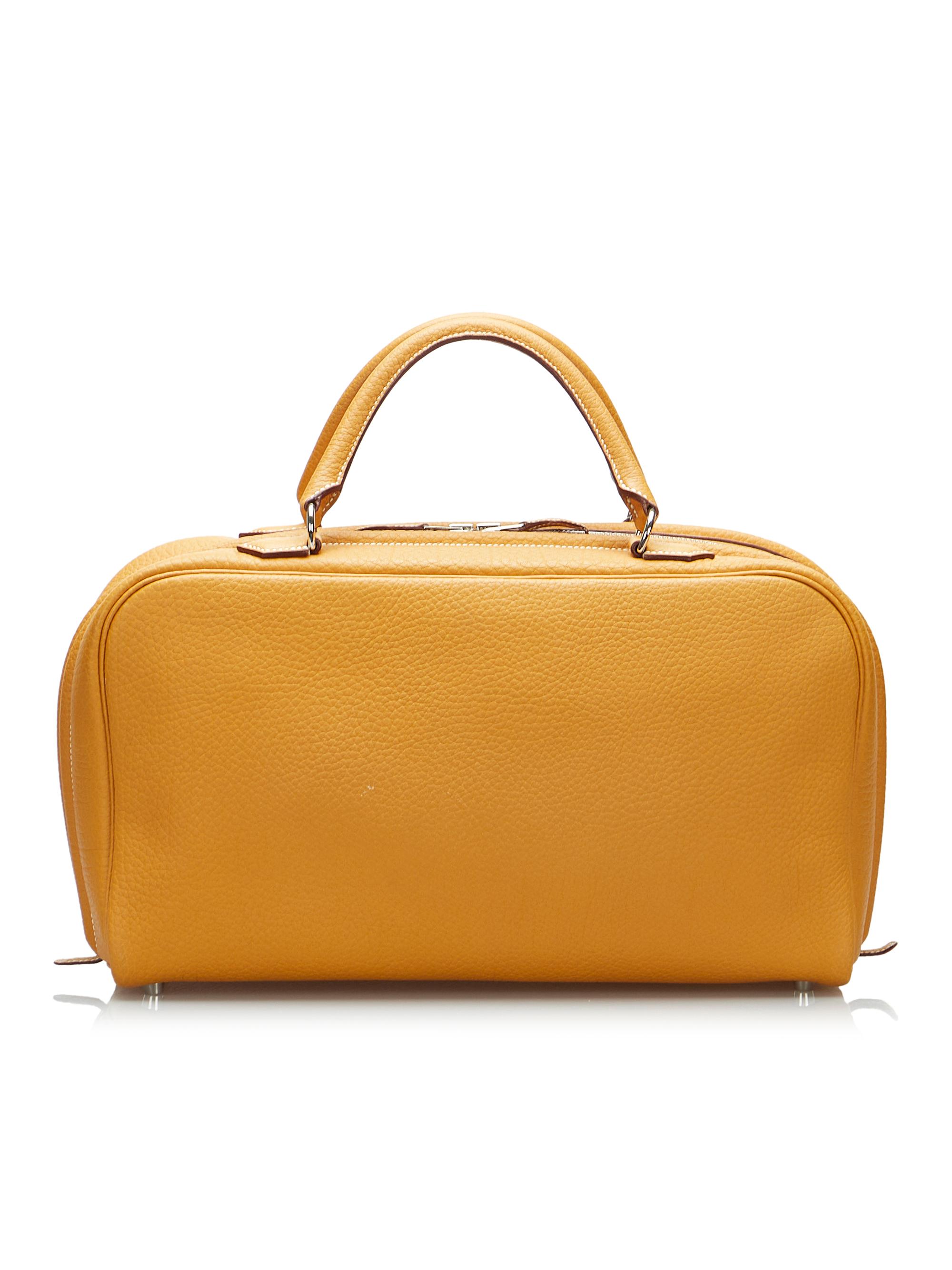 LOUIS VUITTON Monogram - Lockit lambskin Satchel Bag Mustard