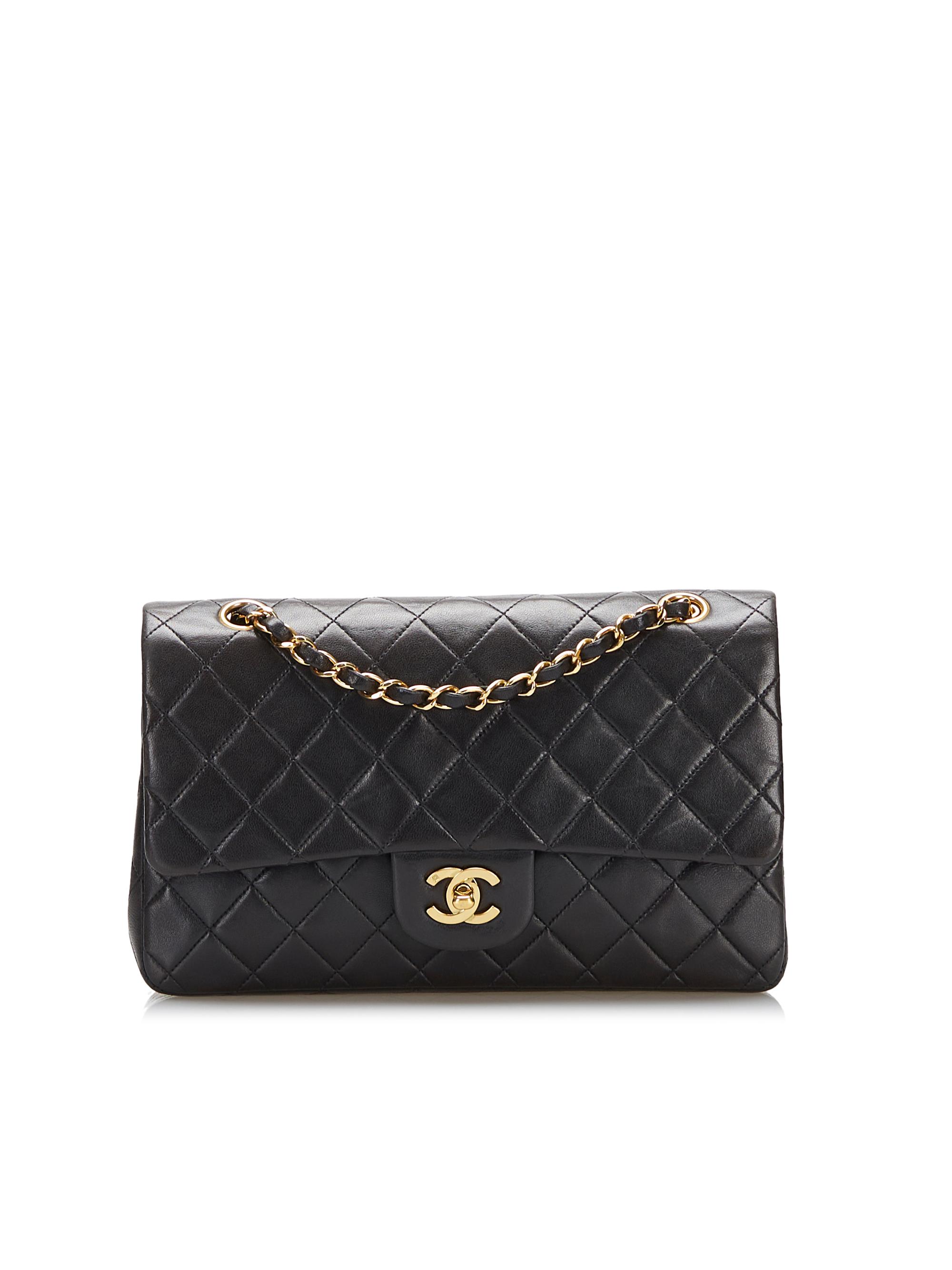 Chanel 100% Leather Black Medium Classic Lambskin Double Flap Bag One Size  - 37% off