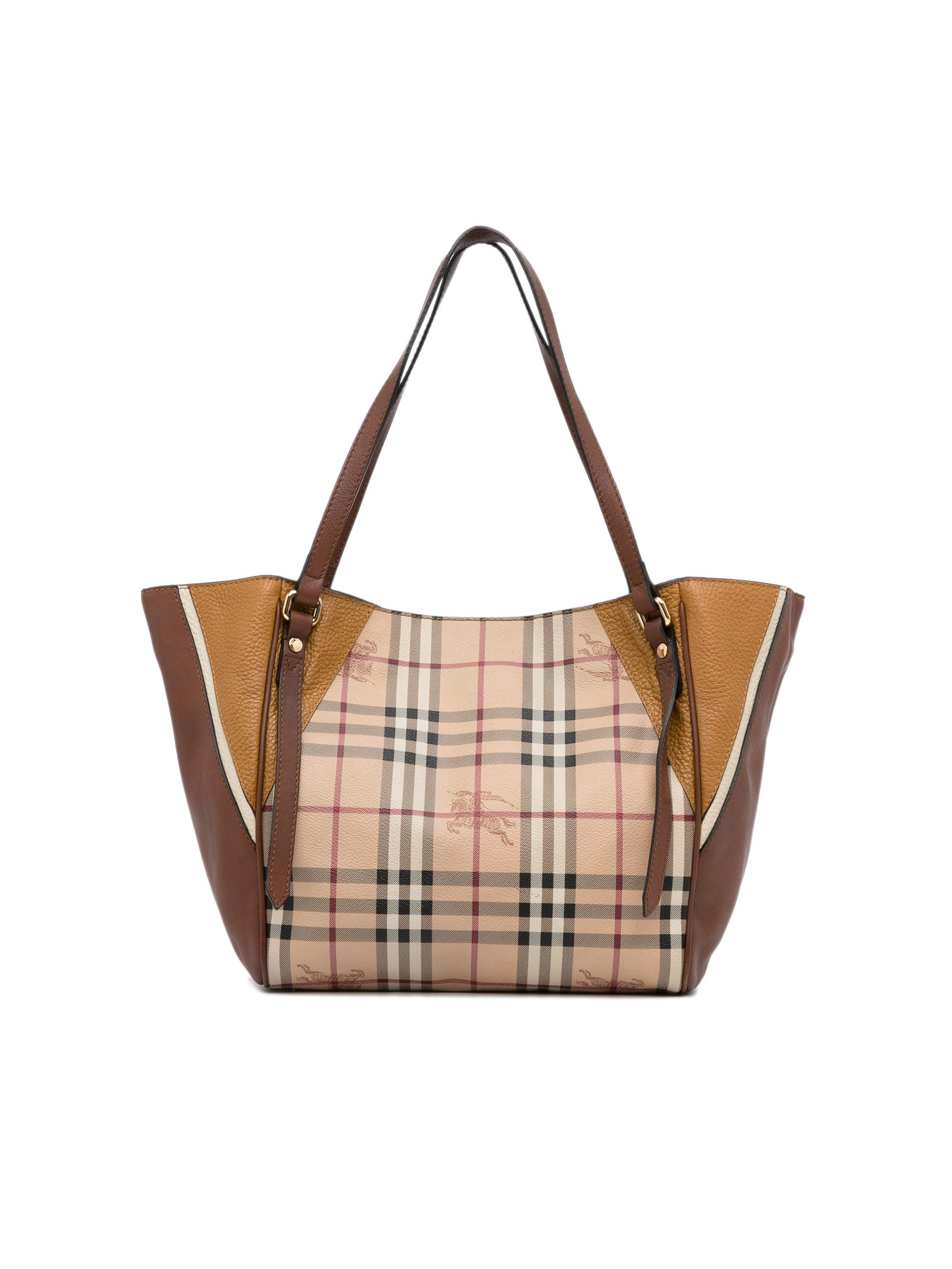 Burberry Haymarket Check Small Canterbury Tote Chocolate