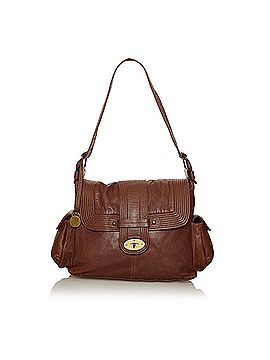 Vintage MULBERRY Brown Leather Shoulder Bag