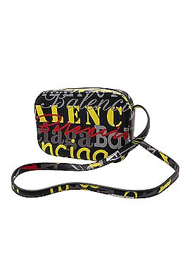 Black Balenciaga Graffiti Bazar Wallet on Chain Crossbody Bag