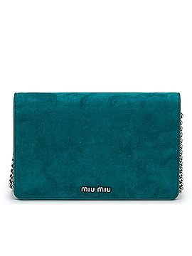 Miu Miu Suede Leather Wallet on Chain (view 2)