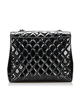 Black Chanel So Black Matelasse Patent Leather Single Flap Bag