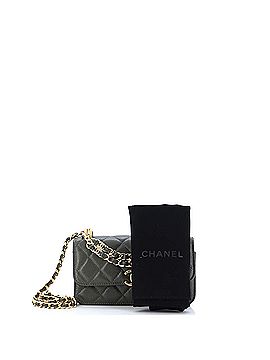 Chanel Coco First Flap Phone Holder with Chain Quilted Caviar (view 2)