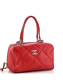 Chanel CC Chain Zip Bowling Bag Quilted Lambskin Small (view 2)