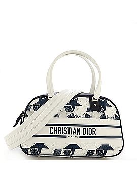 Christian Dior Vibe Zip Bowling Bag Printed Star Embossed Leather Medium (view 1)