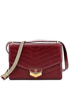 Chanel Medal Envelope Flap Bag Chevron Calfskin Large (view 1)