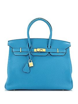 Hermès Birkin Handbag Blue Togo with Gold Hardware 35 (view 1)
