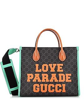 Gucci Love Parade Convertible Top Handle Open Tote Printed GG Coated Canvas (view 1)