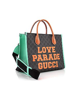 Gucci Love Parade Convertible Top Handle Open Tote Printed GG Coated Canvas (view 2)