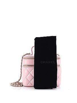 Chanel Double Decker Vanity Case with Chain Quilted Shiny Lambskin Small (view 2)