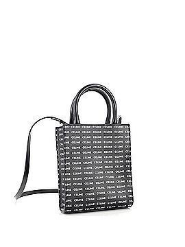 Céline Logo Vertical Cabas Tote Printed Coated Canvas Mini (view 2)