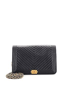 Chanel Boy Wallet on Chain Chevron Calfskin (view 1)