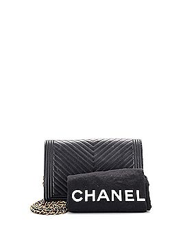 Chanel Boy Wallet on Chain Chevron Calfskin (view 2)