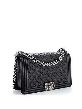Chanel Boy Flap Bag Quilted Caviar New Medium (view 2)