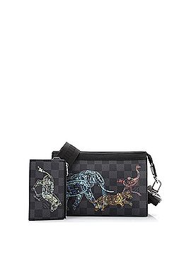 Louis Vuitton Gaston Wearable Wallet Limited Edition Wild Animals Damier Graphite (view 1)