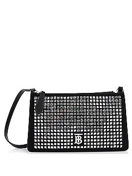Burberry TB Hotfix Shoulder Pouch Crystal Embellished Suede (view 1)