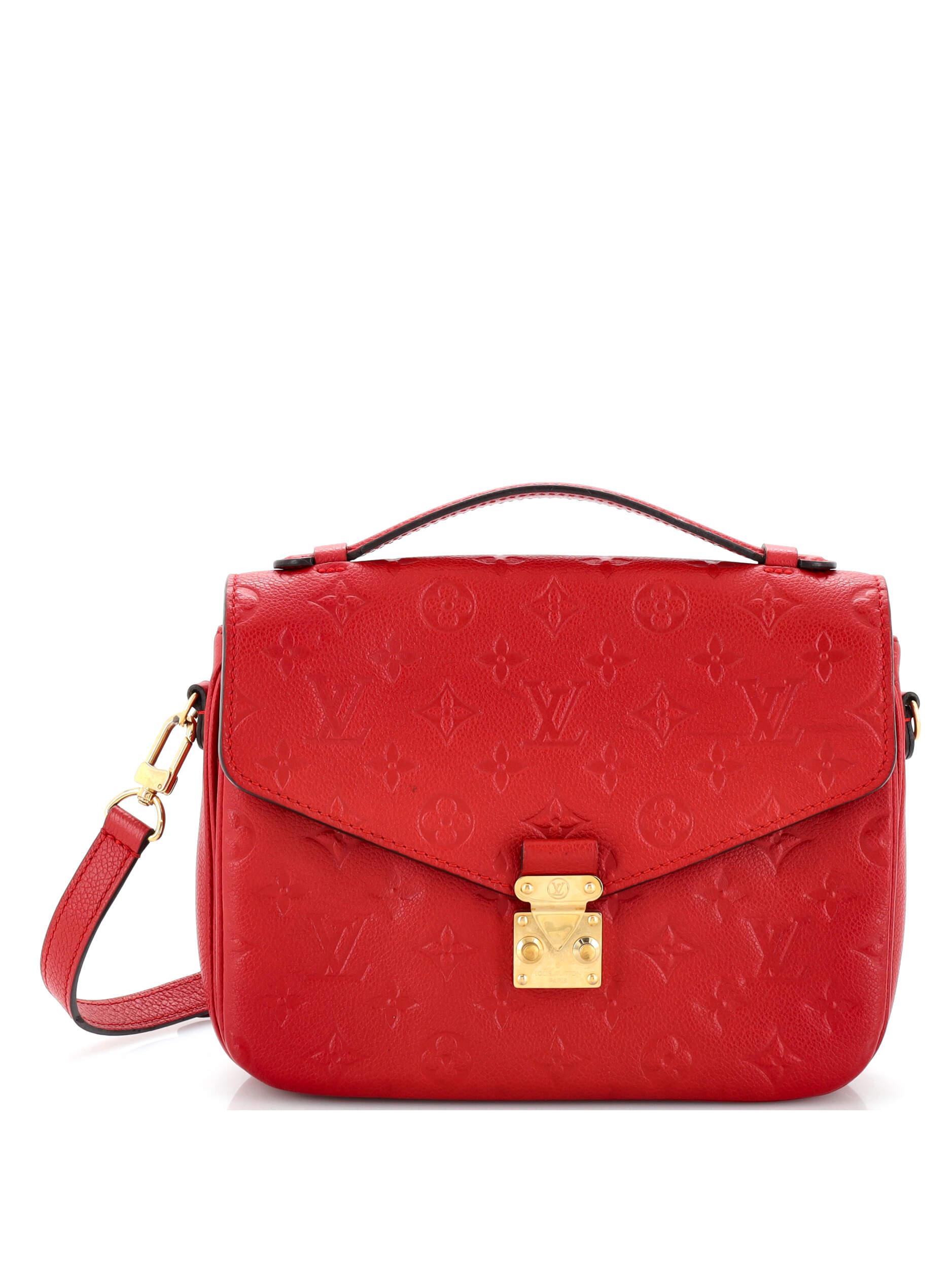 Louis Vuitton 100 Leather Red Pochette Metis Monogram Empreinte Leather One Size 29 off