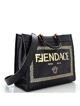 Fendi x Versace Fendace Convertible Sunshine Shopper Tote Printed Leather Medium (view 2)