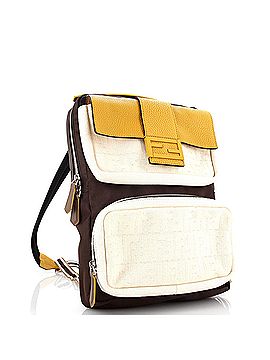 Fendi 1974 Baguette Pocket Zip Backpack Zucca Mesh with Nylon Medium (view 2)