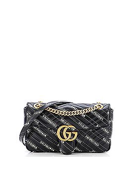 Gucci x Balenciaga The Hacker Project GG Marmont Flap Bag Printed Matelasse Leather Small (view 1)