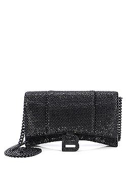 Balenciaga Hourglass Chain Wallet Suede with Crystals XS (view 1)