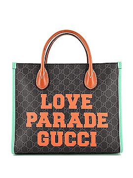 Gucci Love Parade Convertible Top Handle Open Tote Printed GG Coated Canvas (view 1)