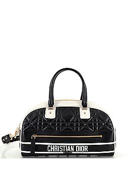 Christian Dior Vibe Front Zip Bowling Bag Cannage Calfskin Medium (view 1)