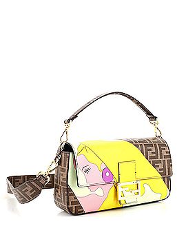 Fendi Antonio Lopez Baguette NM Bag Zucca Coated Canvas with Printed Leather Inlay Medium (view 2)