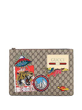 Gucci Courrier Messenger Bag GG Coated Canvas with Applique (view 1)