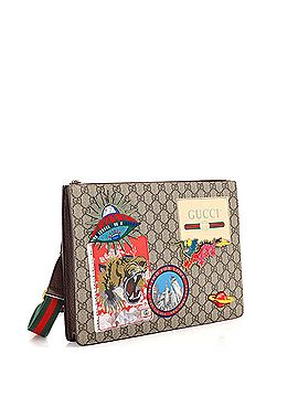 Gucci Courrier Messenger Bag GG Coated Canvas with Applique (view 2)