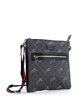 Gucci Web Strap Front Zip Messenger Bag Printed GG Coated Canvas Medium (view 2)