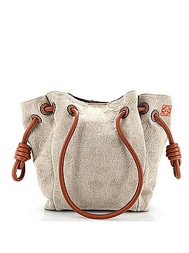 Loewe Flamenco Knot Tote Linen and Leather Small (view 1)