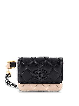 Chanel Resin Chain Flap Card Holder Belt Bag Quilted Lambskin (view 1)