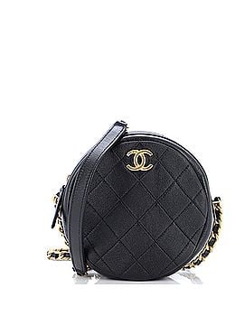 Chanel Round Clutch with Chain Quilted Glazed Calfskin (view 1)