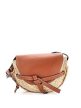 Loewe Gate Shoulder Bag Leather with Raffia Small (view 1)