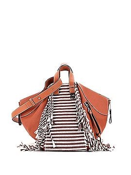 Loewe Hammock Bag Leather and Fringed Canvas Small (view 1)