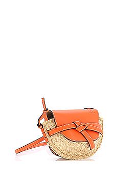 Loewe Gate Leather Shoulder Leather with Raffia Mini (view 2)