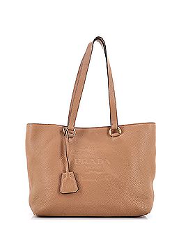 Prada Embossed Logo Open Tote Vitello Daino Medium (view 1)