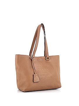 Prada Embossed Logo Open Tote Vitello Daino Medium (view 2)